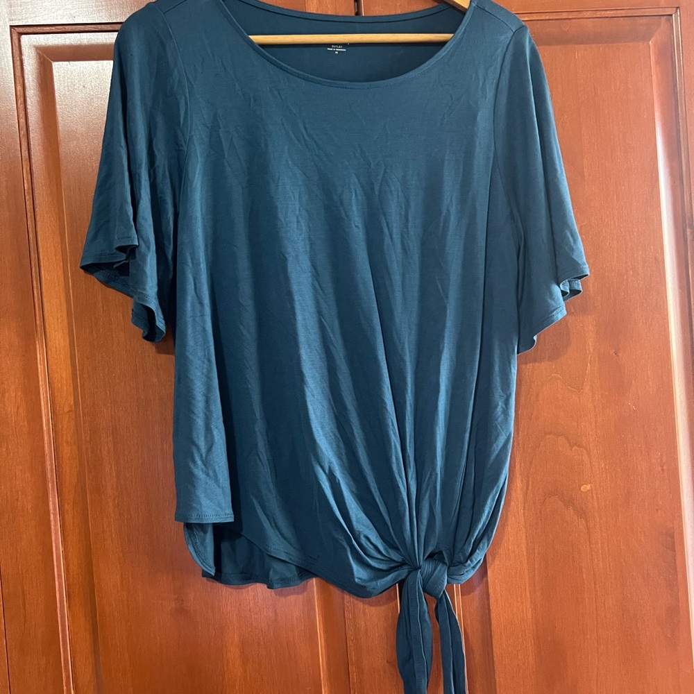 Loft Outlet Rich Blue Tie Detail Top Size Medium NWT